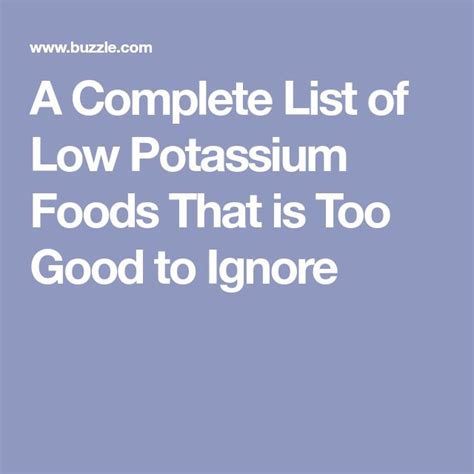 A Complete List of Low Potassium Foods That is Too Good to Ignore | Low potassium recipes ...