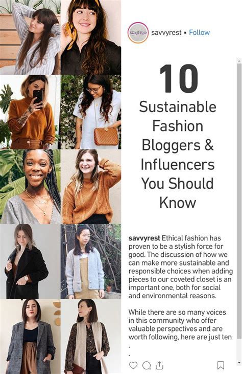 10 Sustainable Fashion Bloggers & Influencers You Should Know | Fashion blogger, Ethical fashion ...