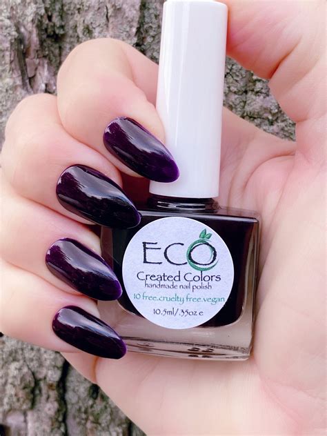 Dark Purple Nail Polish Black/burgundy Polish Gothic Nails : - Etsy Australia