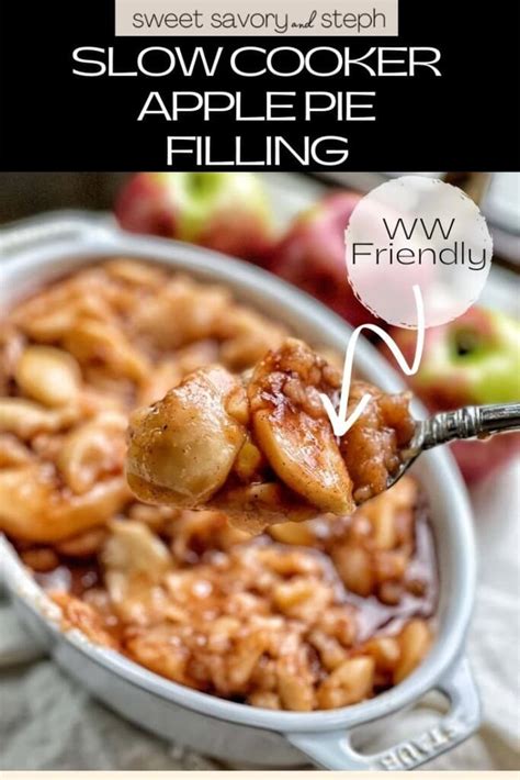 Slow Cooker Apple Pie Filling - Sweet Savory and Steph