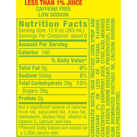 7up Nutrition Facts 2 Liter - Nutrition Ftempo