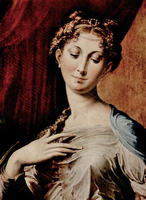 1535, (detail) "Madonna of the Long Neck" Uffizi, Florence. - By Parmigianino (1503 - 1540 ...