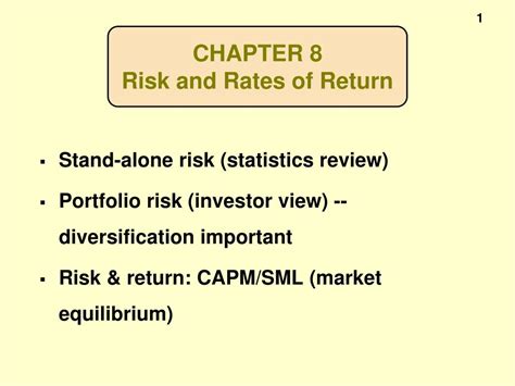 PPT - CHAPTER 8 Risk and Rates of Return PowerPoint Presentation, free download - ID:2646971