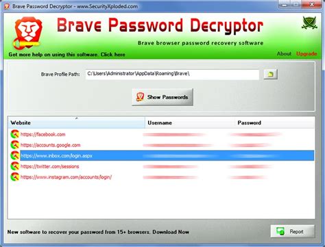 Brave Password Decryptor 2.0 - Download, Review, Screenshots