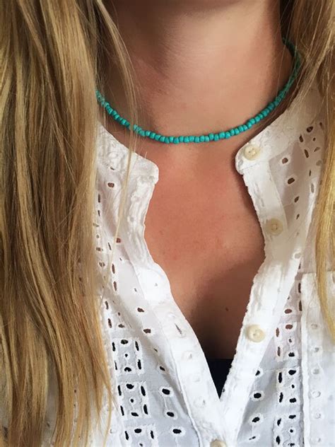 Turquoise beaded choker turquoise necklace turquoise choker | Etsy