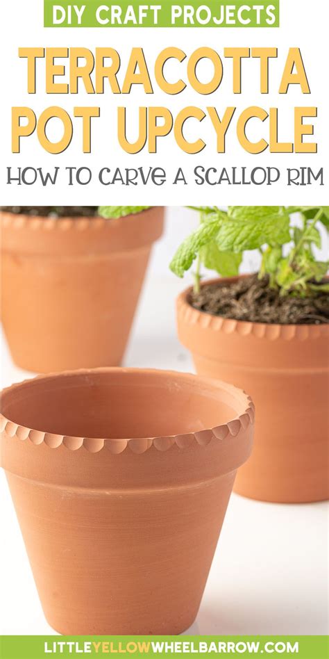 Learn how to carve a textured rim into your terracota pots to give them ...