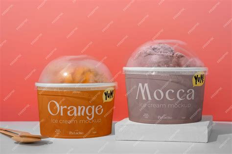 Premium PSD | Delicious ice cream flavours arrangement