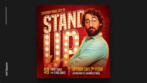 Stand Up Comedy Flyer Template on Behance