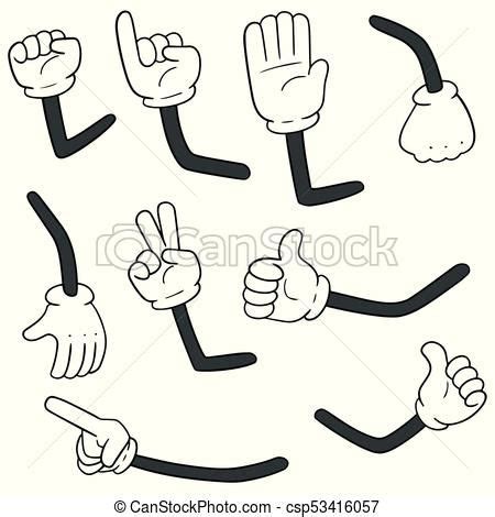 vector set of cartoon arms Vector - stock illustration, royalty free illustrations, stock clip ...