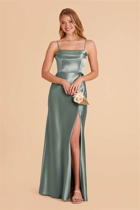 Mia Seaglass Satin Dress | Birdy Grey