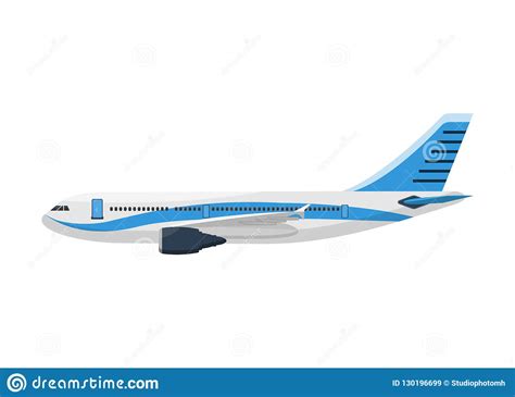 Airplane Template Vector Side View on a White Background Stock Vector - Illustration of blue ...