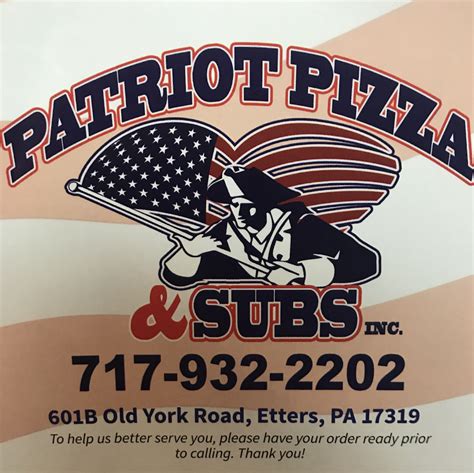 Patriot Pizza & Subs, Inc. | 601 Old York Rd B, Goldsboro, PA 17319, USA