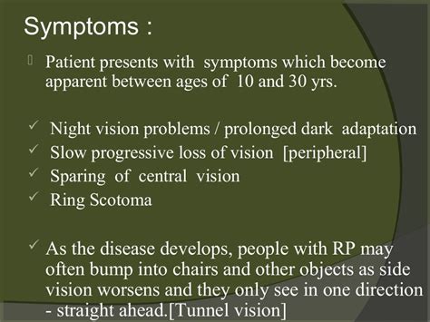 Nyctalopia & retinitis pigmentosa