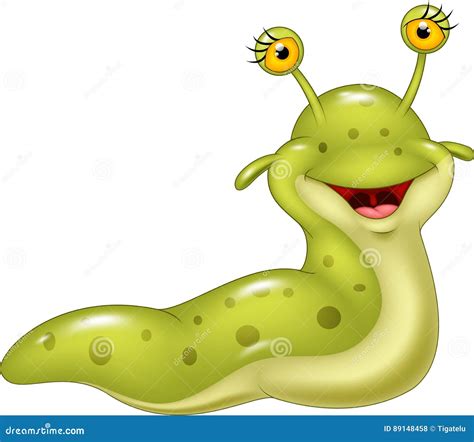 Cartoon Happy Slug Isolated on White Background Stock Vector - Illustration of clip, cartoon ...