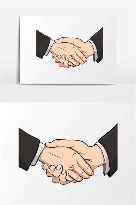 drawing cartoon small fresh business handshake | PSD PNG Images Free ...