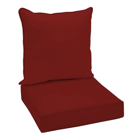Garden Treasures 2-Piece Red Cushion Lowes.com | Patio seat cushions, Deep seating chair, Patio ...