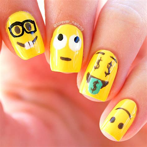 Emoji Nail Art #emoji #emojinails | Emoji nails, Kids nail designs ...