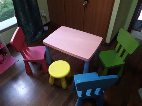 IKEA Kids Table chairs and stool, Babies & Kids, Baby Nursery & Kids Furniture, Kids' Tables ...