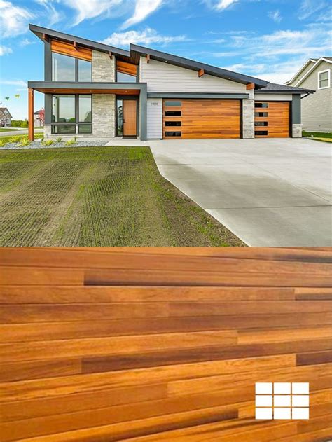 Contemporary Faux Wood Garage Doors by C.H.I. - Planks in 'Cedar' Accents Woodtones | Garage ...