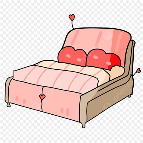 Pink Bed Clipart Vector, Pink Bed Cartoon Illustration, Bed Clipart, Pink Bed, Cartoon ...