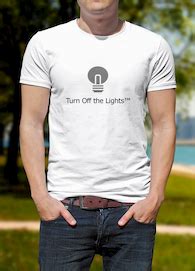 Turn Off the Lights Mens Short Sleeve White T-Shirt