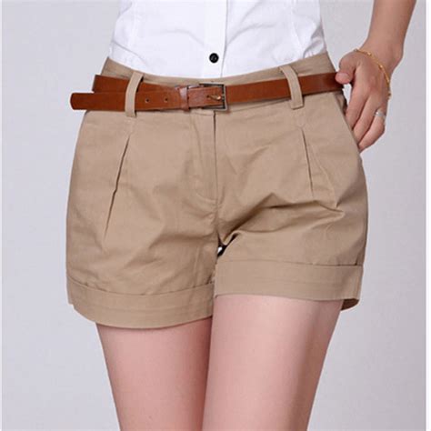 High Quality Summer Shorts Women Casual New Fashion Draped Summer Shorts Pockets Zipper Solid ...