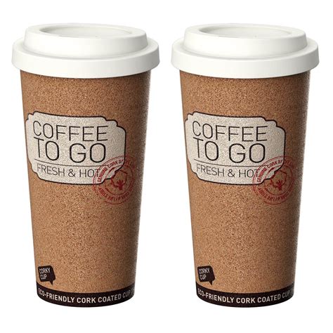 LIFE STORY Corky Cup Reusable 16 oz Insulated Travel Mug Coffee Thermos ...