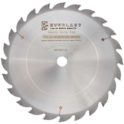 12″ Heavy Duty Rip Saw Blade - HD1224-22A, HD1224-22 - Everlast Saw of ...