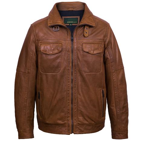 Jake : Men's Tan Leather Jacket | Hidepark Leather
