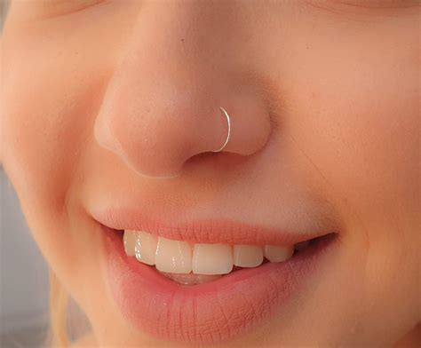 Fake Clip On Nose Ring 24g - 925 Sterling Silver - No Piercing Needed - Fake Nose Hoop: Amazon ...