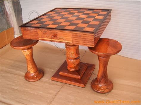 Teak Wooden Chess Table