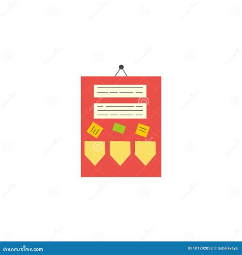 Flat Style Classroom Announcement Board Icon Stock Vector ...