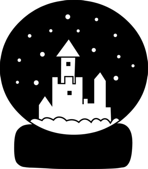 Snow Globe Silhouette - Free Clip Art