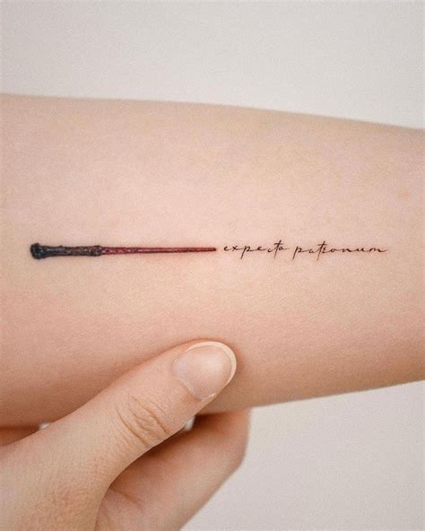 Magic wand from Harry Potter arm tattoo by @0chicken.tattoo - 2021 | 문신 ...