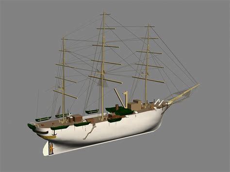 Barque Ship 3d model 3ds Max files free download - CadNav