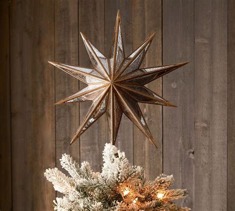 Pre-Lit Mirrored Star Tree Topper | Pottery Barn