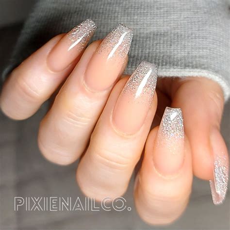 Hard Gel Sculpted Press on Nails With Reflective Glitter Fade - Etsy