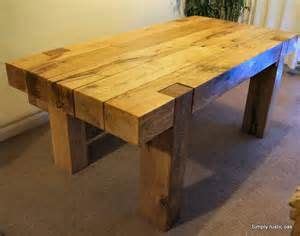 dining room tables made from beams | Rustic oak dining table, Rustic ...