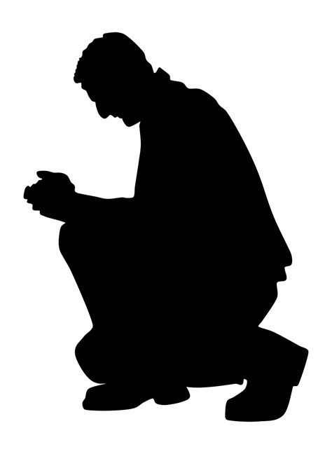 Silhouette of a Kneeling Praying Man transparent PNG - StickPNG