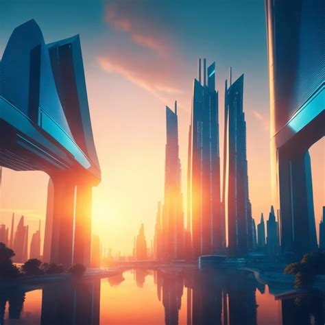 Premium AI Image | futuristic city modern architecture illustration