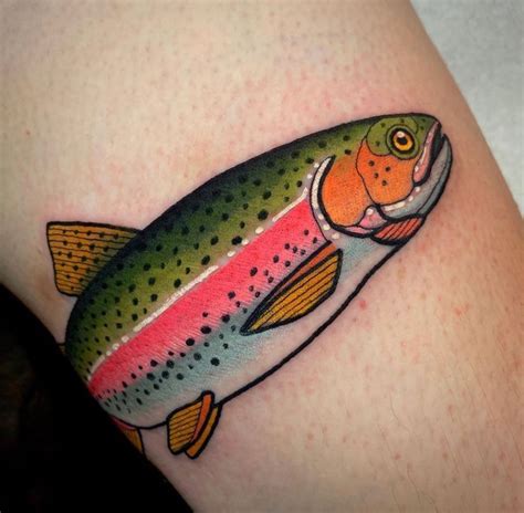 Trout Tattoo Collective on Instagram: “Beauty of a Bow by @davewahtattoos ! #rainbowtrout # ...