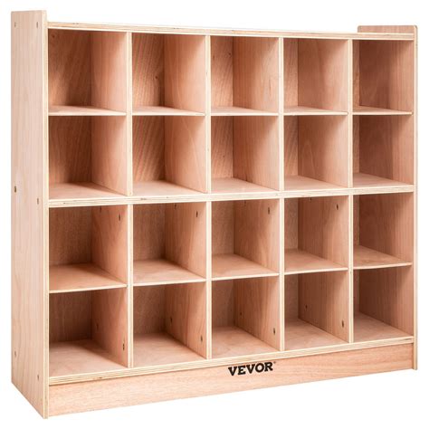 Happybuy Cubby Wooden Storage Unit 20 Cubby Storage Unit Classroom 30 Inch High Plywood Wooden ...