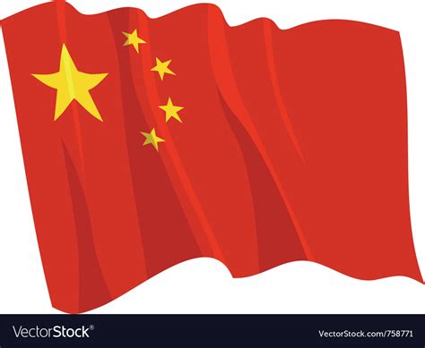 Political waving flag of china Royalty Free Vector Image