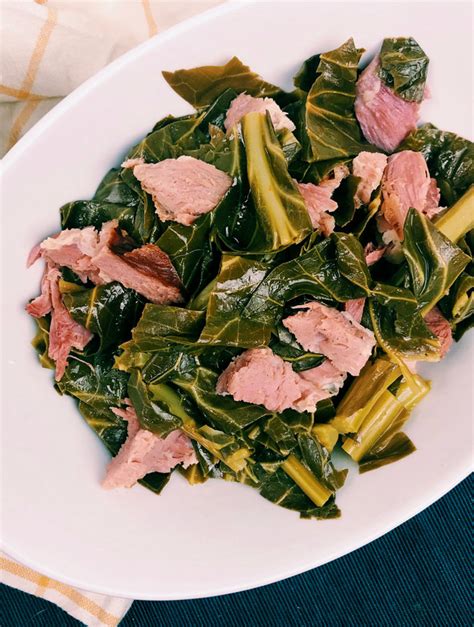 Pressure Cooker Collard Greens with Smoked Ham Hock - Whip & Wander