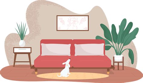 Best Modern living room Illustration download in PNG & Vector format
