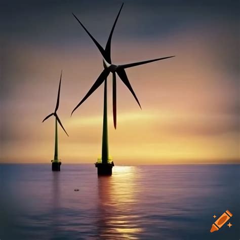 Image of a spooky offshore wind turbine on Craiyon