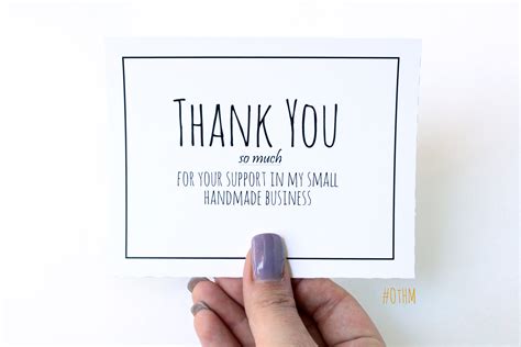 Thank You Cards for Handmade Business. PDF Printable Customer | Etsy Canada