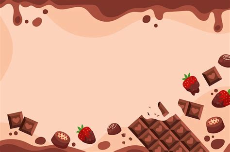 Free Vector | Flat world chocolate day background with chocolate sweets