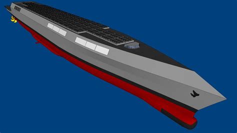 a computer keyboard sitting on top of a large gray and red boat in the ...