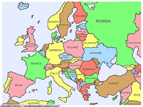 4 Free Labeled Europe Country Maps in PDF